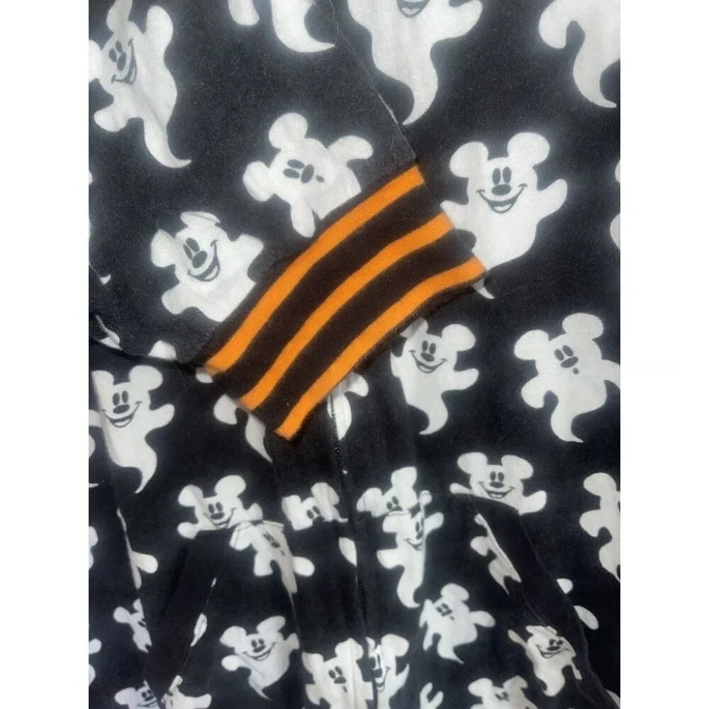 Disney Halloween NWT Large Black/White Mickey Ghosts Bodysuit Pajamas NEW - Picture 8 of 13